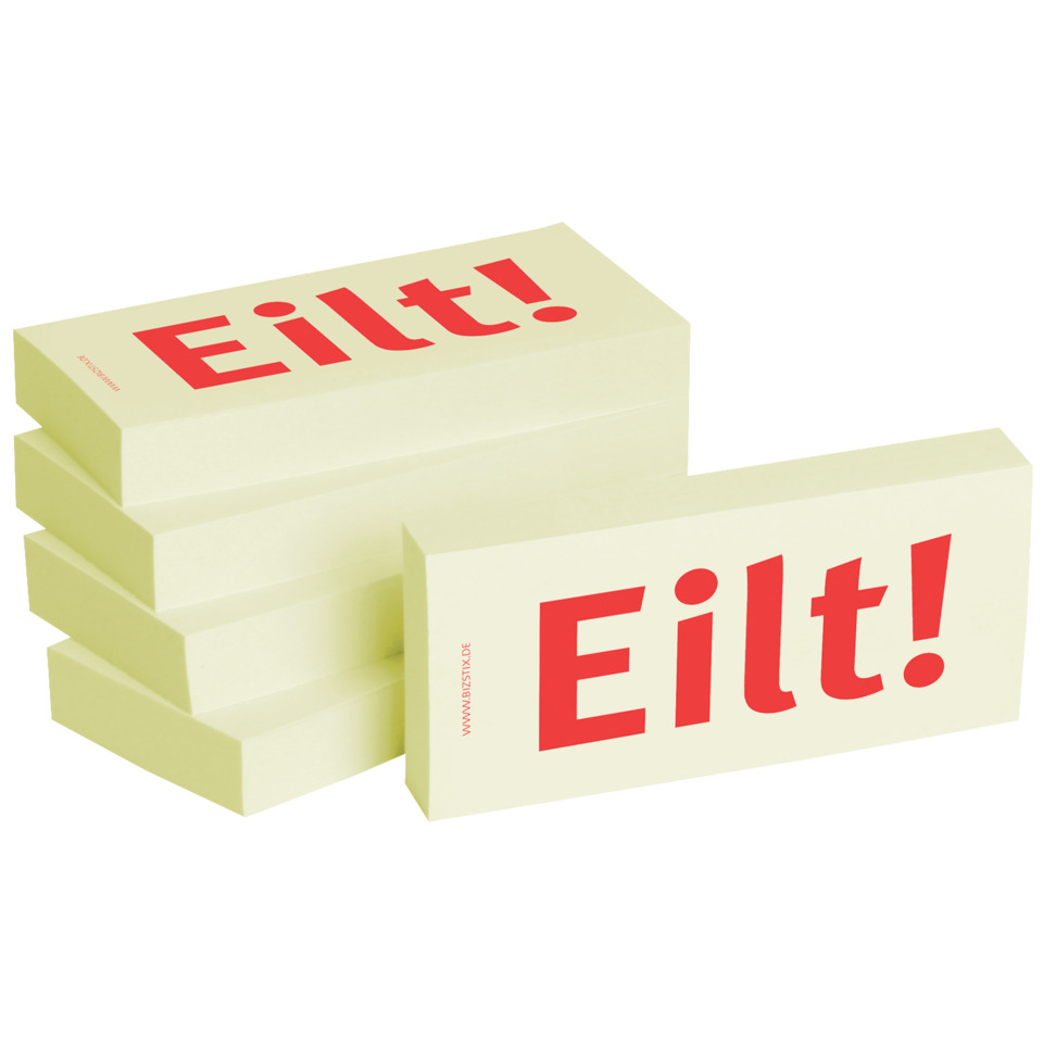Haftnotizen "Eilt!" - 75 x 35 mm, 5x 100 Blatt
