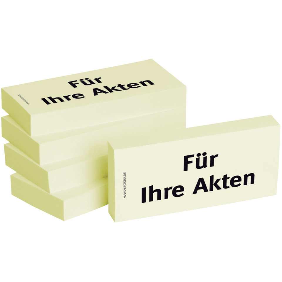 Haftnotizen "Für Ihre Akten" - 75 x 35 mm, 5x 100 Blatt
