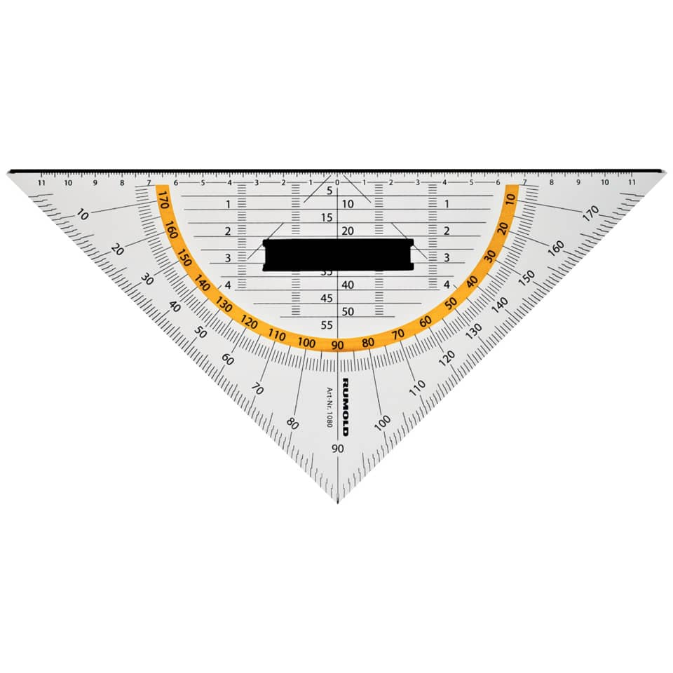 Geometrie-Dreieck - 250 mm, Schneidekante, Griff