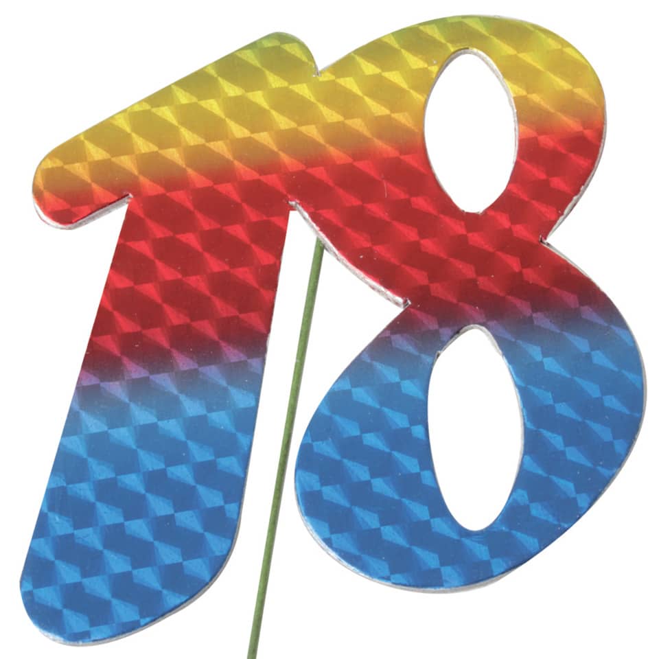 Jubiläumszahl 18 bunt