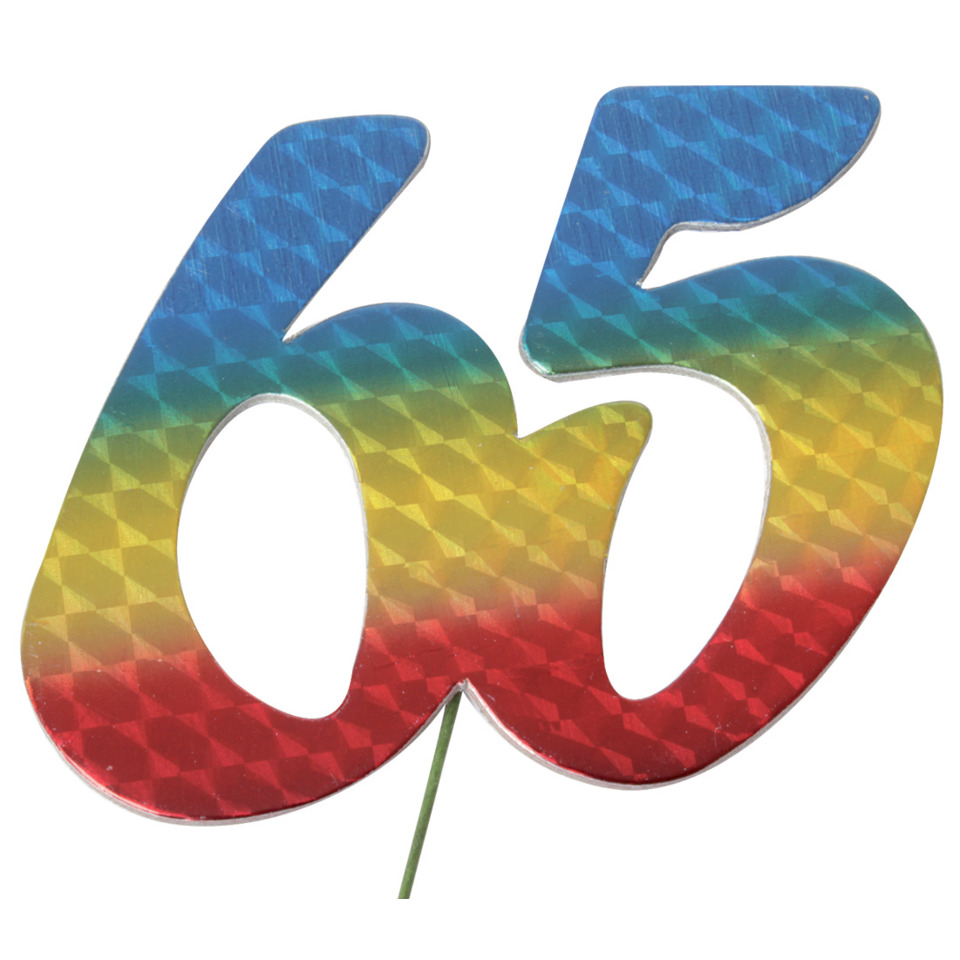 Jubiläumszahl 65 bunt