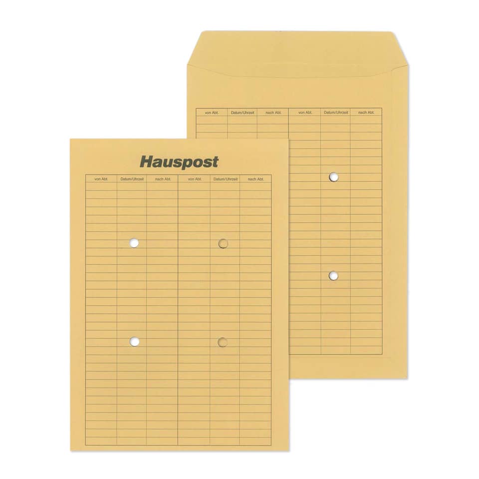 Hausposttasche B4, ungummiert, braun, 110 g/qm