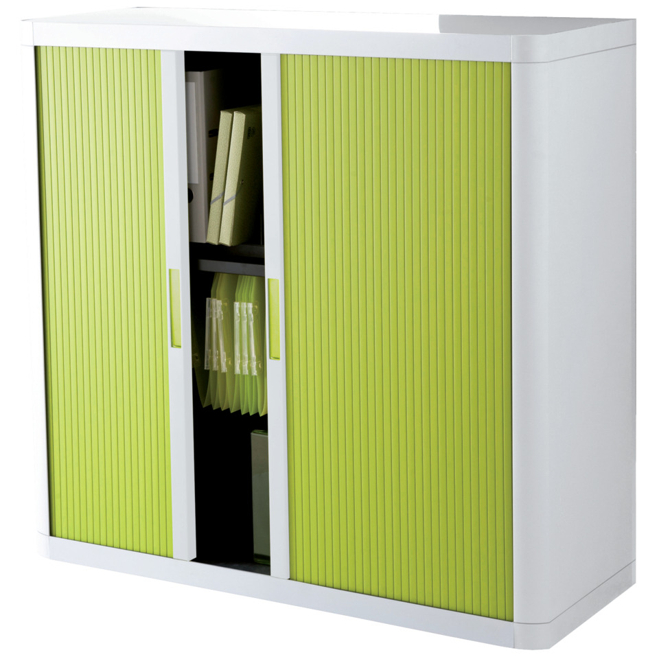 Rollladenschrank easyOffice 1-Meter Schrank, weiß/grün