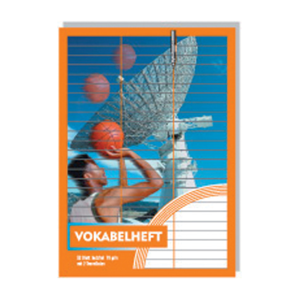 Vokabelheft - A5, 32 Blatt, 2 Trennlinie