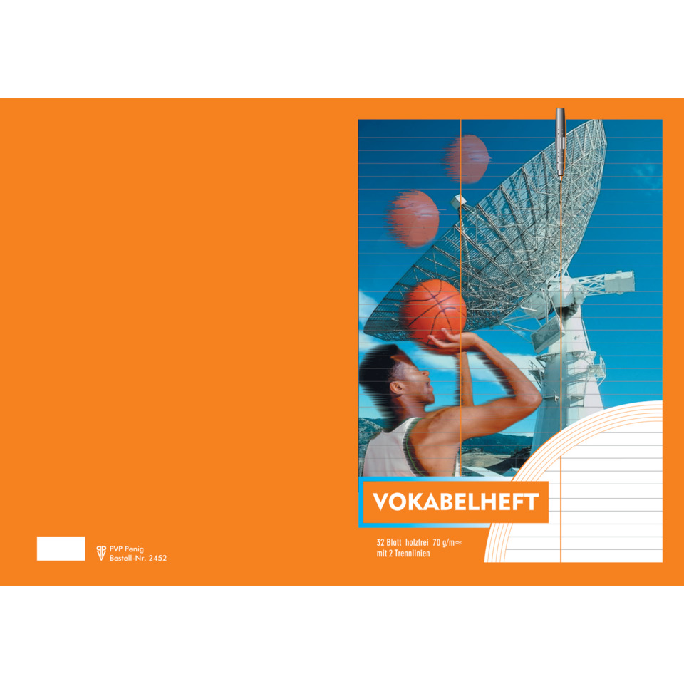 Vokabelheft - A4, 32 Blatt, 2 Trennlinie