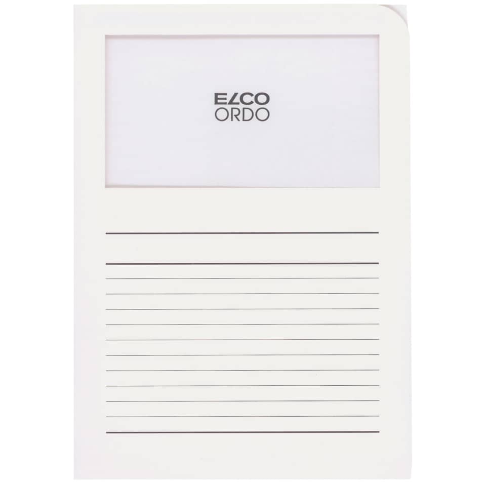 Sichtmappen Ordo classico - weiß, 120g, 100 Stück, Sichtfenster und Linien