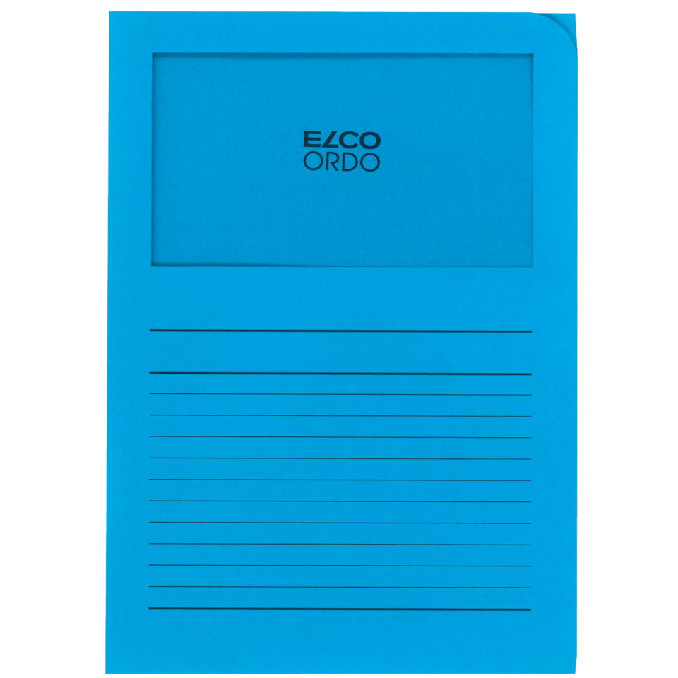 Sichtmappen Ordo classico - blau, 120g, 100 Stück, Sichtfenster und Linien