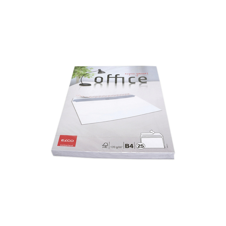 Versandtasche Office - B4, hochweiß, hk, m.ID, oF, 80 g/qm, 25 Stück