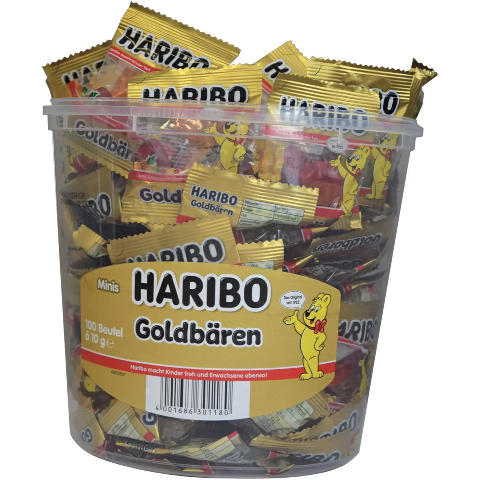 Fruchtgummi - mini Goldbären, 100 Minibeutel