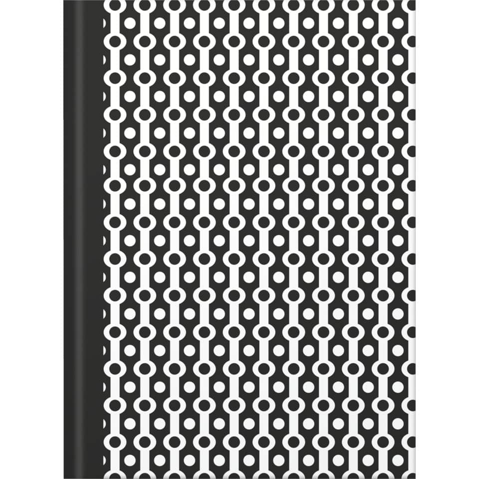 Notizbuch black&white collier - A5, Pünktchenlineatur, 96 Blatt