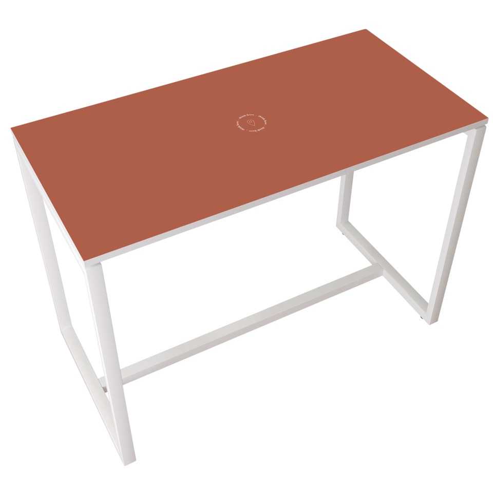 Stehtisch EasyDesk - 150 x 110 x 75 cm, weiß/rot