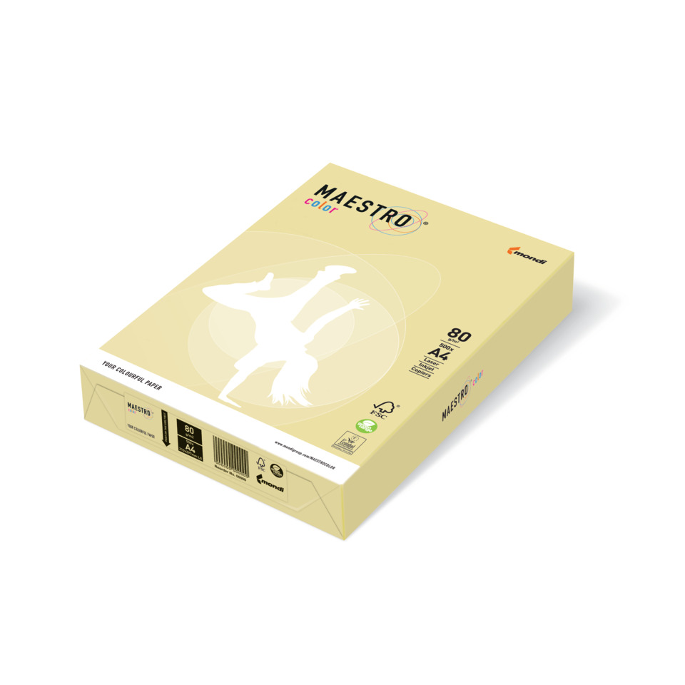 Kopierpapier MAESTRO® Color Pastell, A4, 80g/m², 500 Blatt, gelb