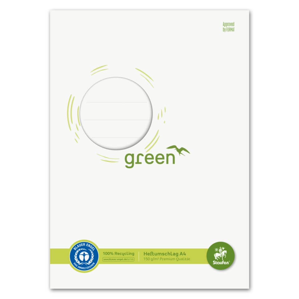 Heftschoner - A4, 150 g, naturweiß, Recycling