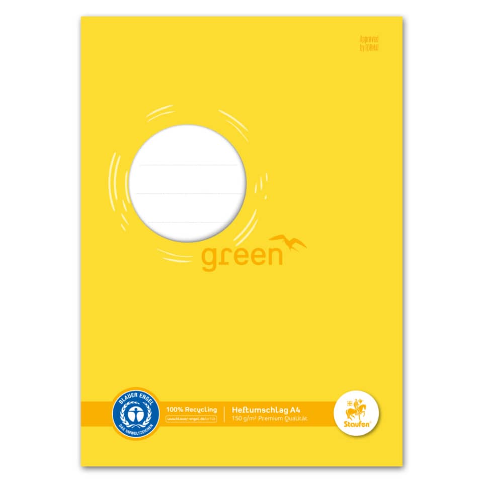 Heftschoner - A4, 150 g, gelb, Recycling