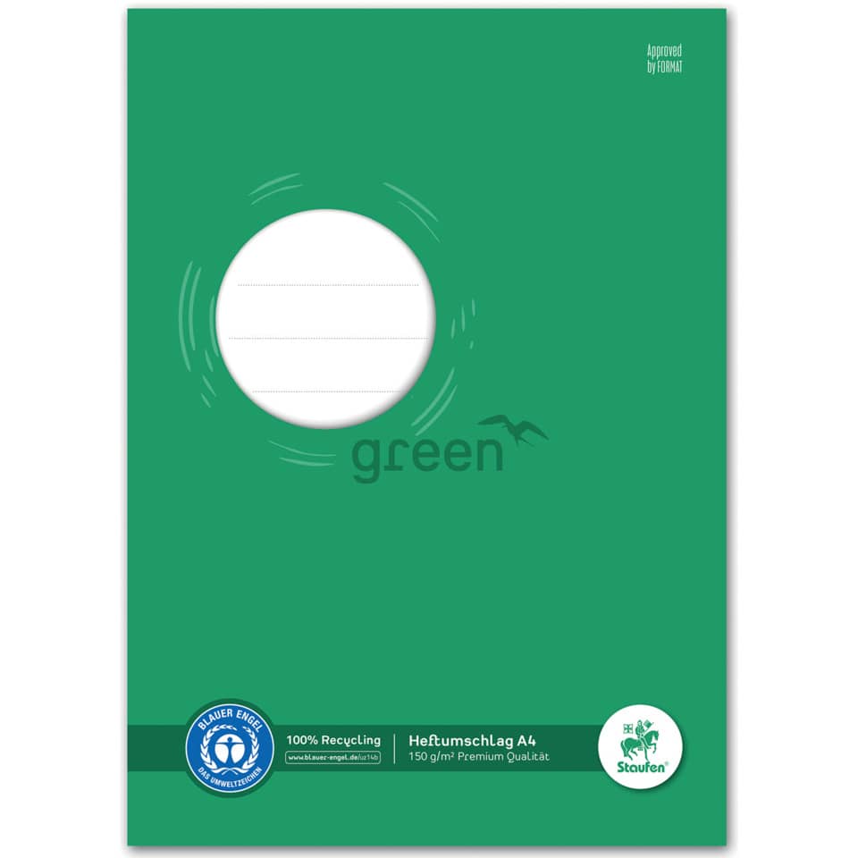 Heftschoner - A4, 150 g, grün, Recycling