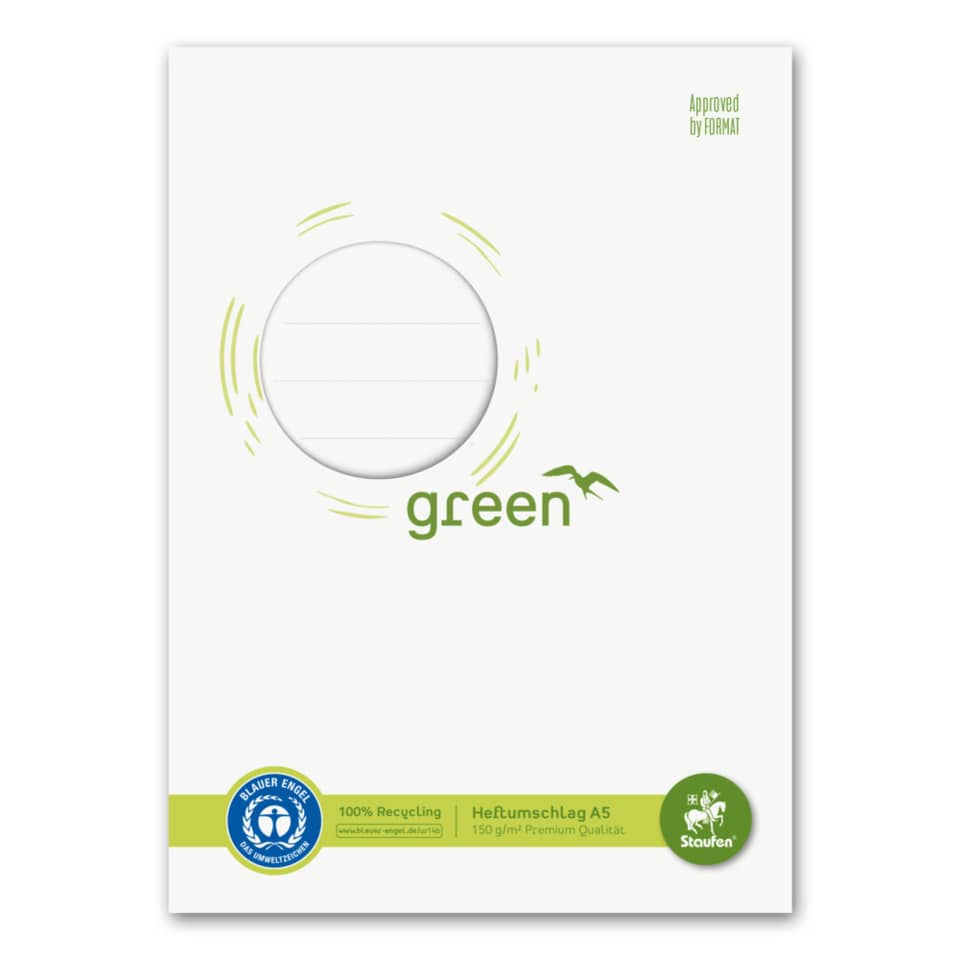 Heftschoner - A5, 150 g, naturweiß, Recycling