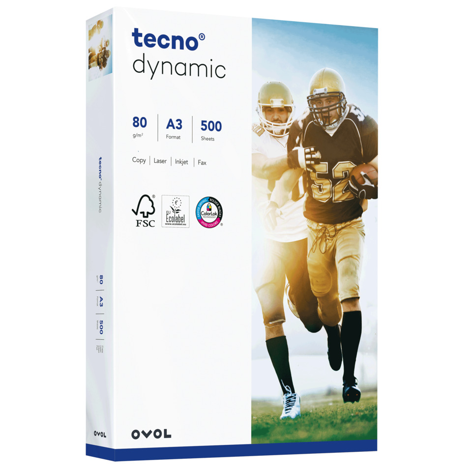 Kopierpapier tecno® dynamic - A3, 80 g/qm, weiß, 500 Blatt