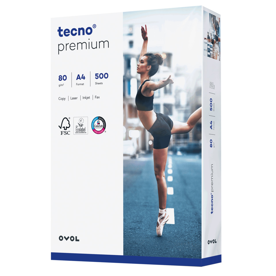 Kopierpapier tecno® premium - A4, 80 g/qm, weiß, 500 Blatt