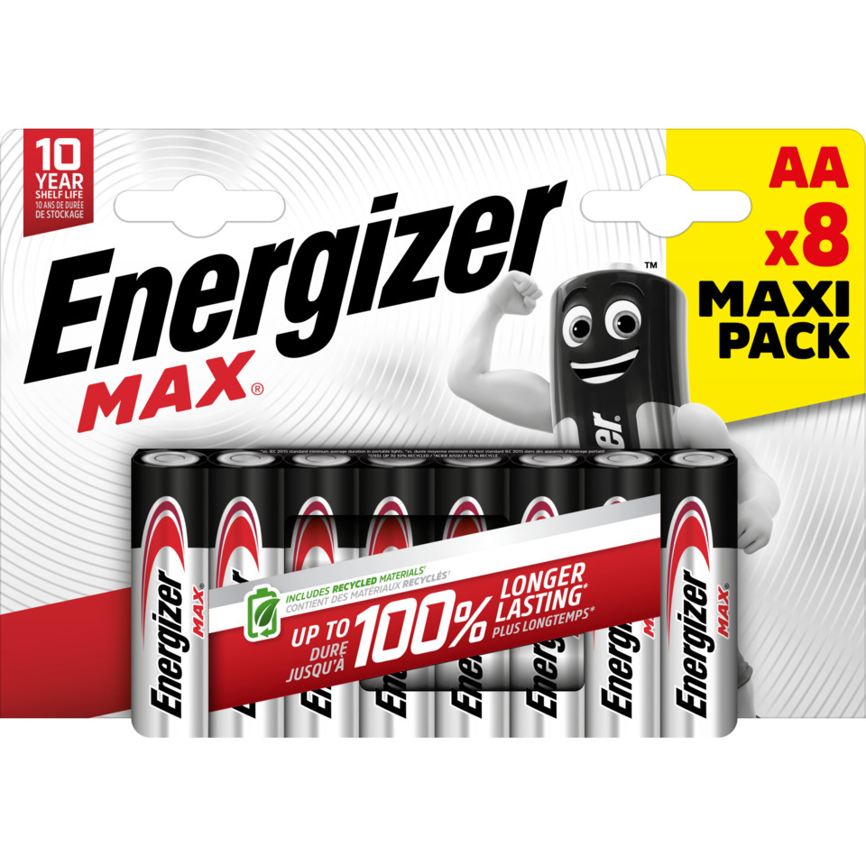 Batterie Alkali-Mangan Max, LR6/AA/Mignon, 8 Stück