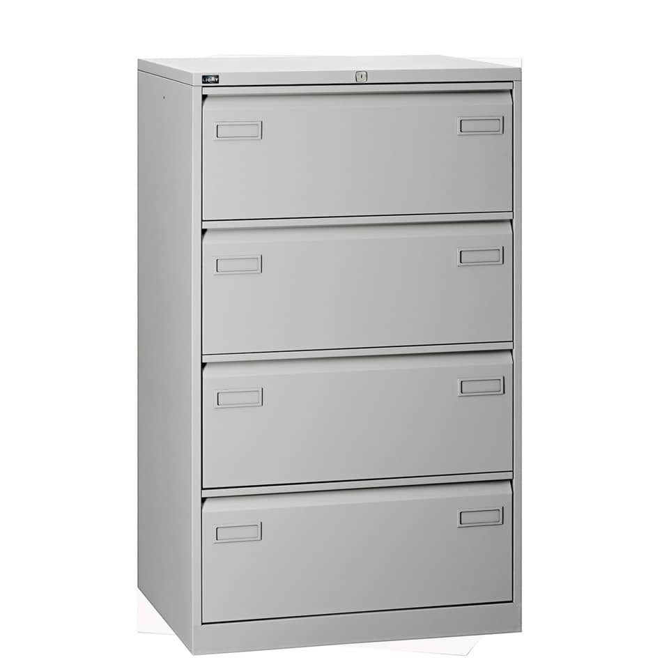 Hängeregistraturschrank Light - zweibahnig, 4 Auszüge, lichtgrau