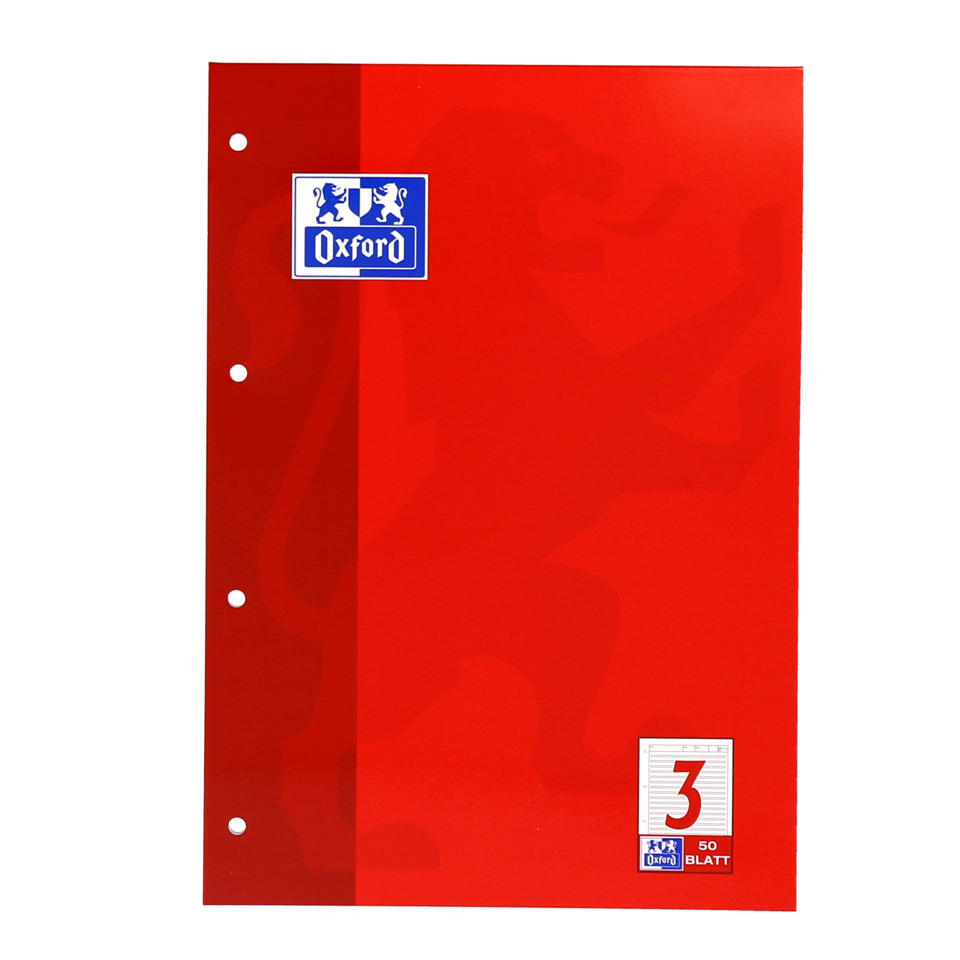 Arbeitsblock Lin.3 - A4, 50 Blatt, 90 g/qm, 4-fach Lochung