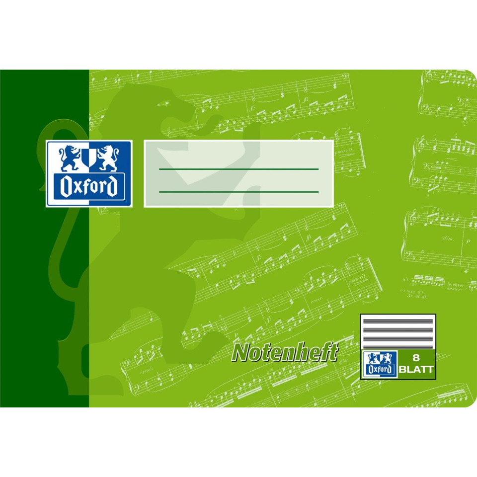 Notenheft A5 quer / 8 Blatt Lineatur 14