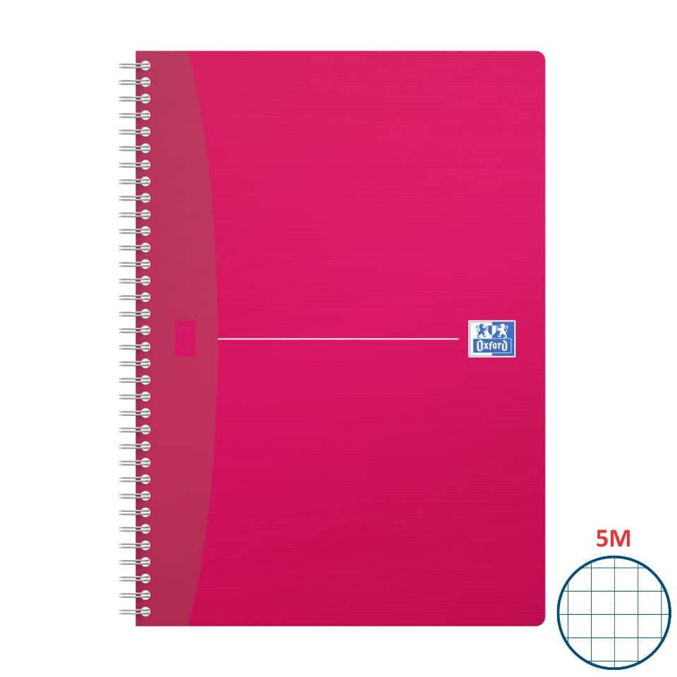 Office My Colours - A4, kariert, Kopfleiste / Doppelrand, Spiralbuch, 90 Blatt, sortiert