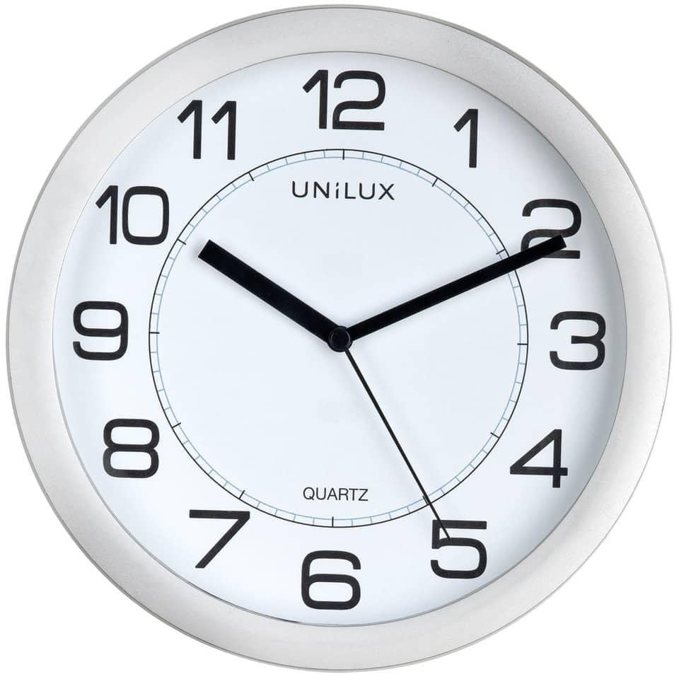Wanduhr ATTRACTION - Ø 22 cm, leises Quarzuhrwerk, Magnetbefestigung, metallgrau