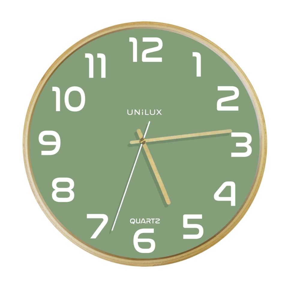 Wanduhr Baltic - Quarz Ø31,5 cm buche-grün