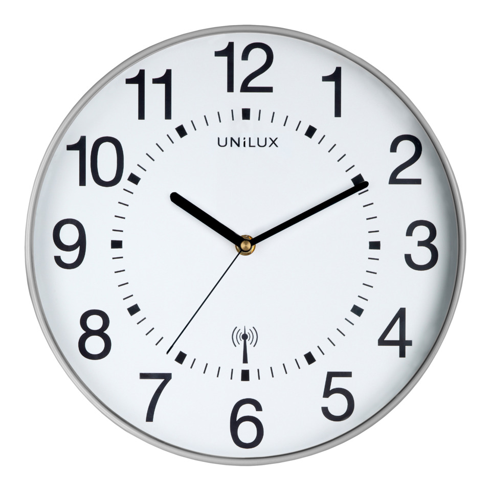 Wanduhr MAXI WAVE grau Funksteuerung
