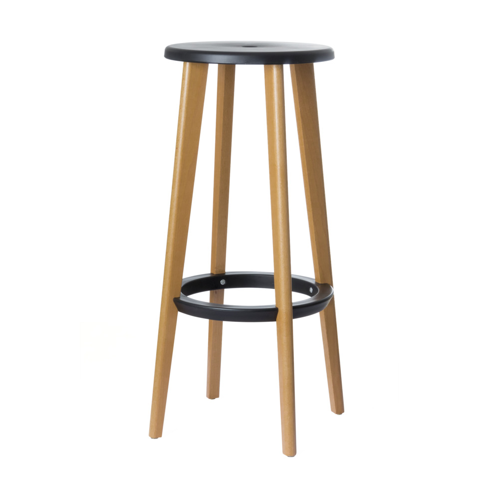 Barhocker Woody schwarz, 2 Stück