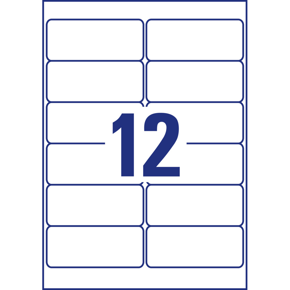 L4743REV-100 Universal-Etiketten - 99,1 x 42,3 mm, weiß, 1.200 Etiketten/100 Blatt, wiederablösbar