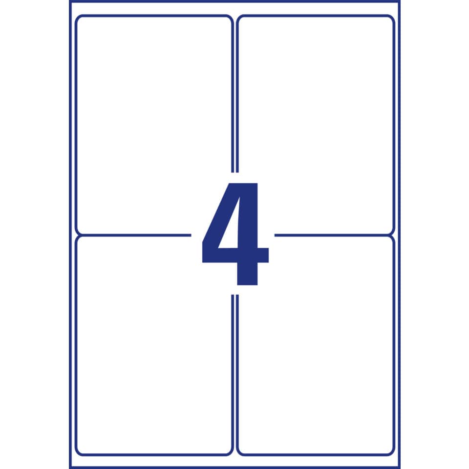 L4774REV-20 Wetterfeste Etiketten (A4, 80 Stück, ablösbar, 99,1 x 139 mm) 20 Blatt weiß