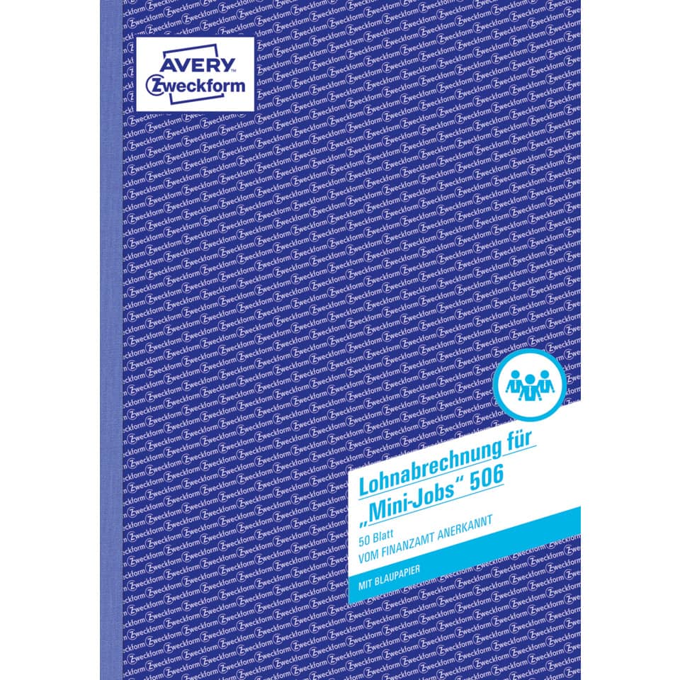 506 Lohnabrechnung für geringf. Beschäftigte, DIN A4, vorgelocht, 50 Blatt/10 Stück, weiß