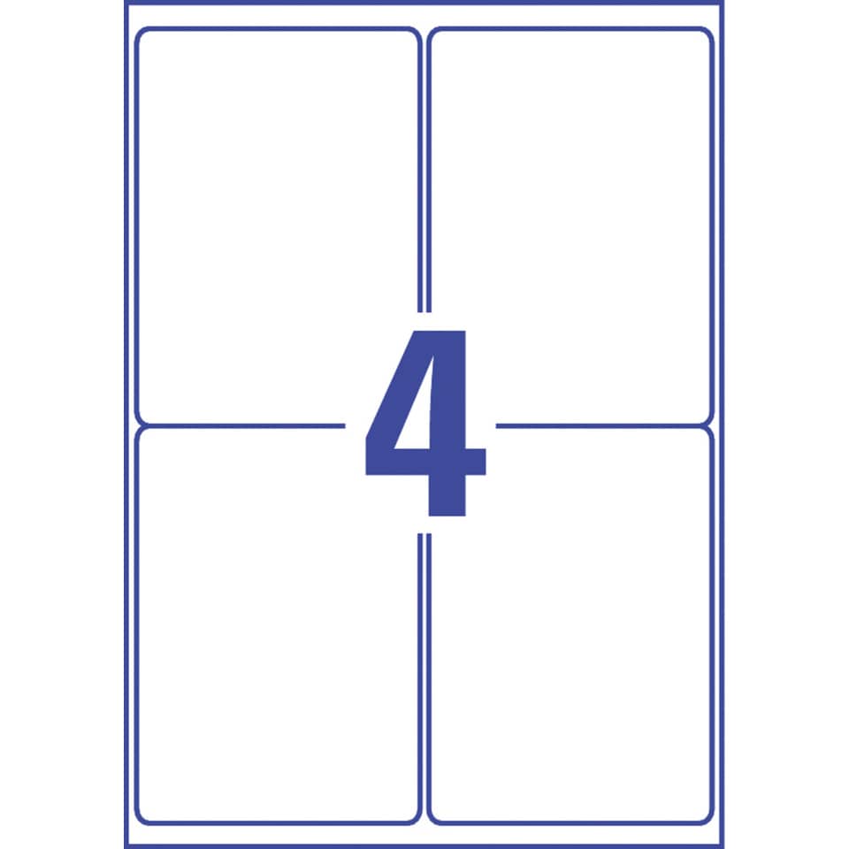 L7915-10 Ultra-Resistente Folien-Etiketten - A4, 20 Stück, 99,1 x 139 mm, 10 Blatt weiß