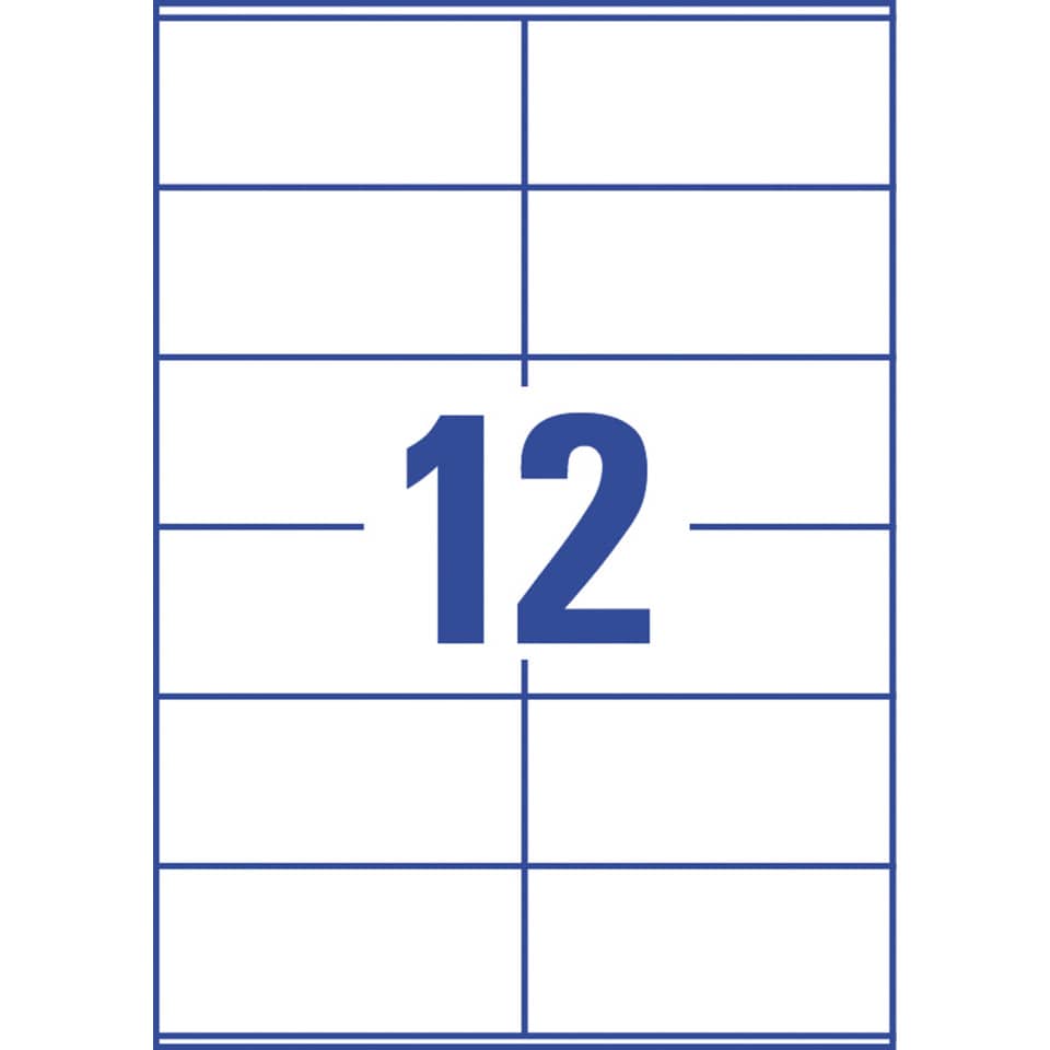 L7875-20 Papier-Etiketten - A4, 240 Stück, 105 x 48 mm, stark haftend, weiß