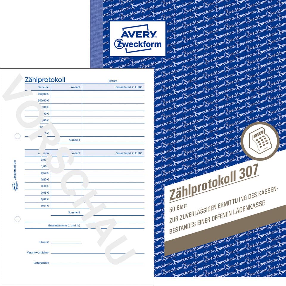 307 Zählprotokoll - A5, 50 Blatt