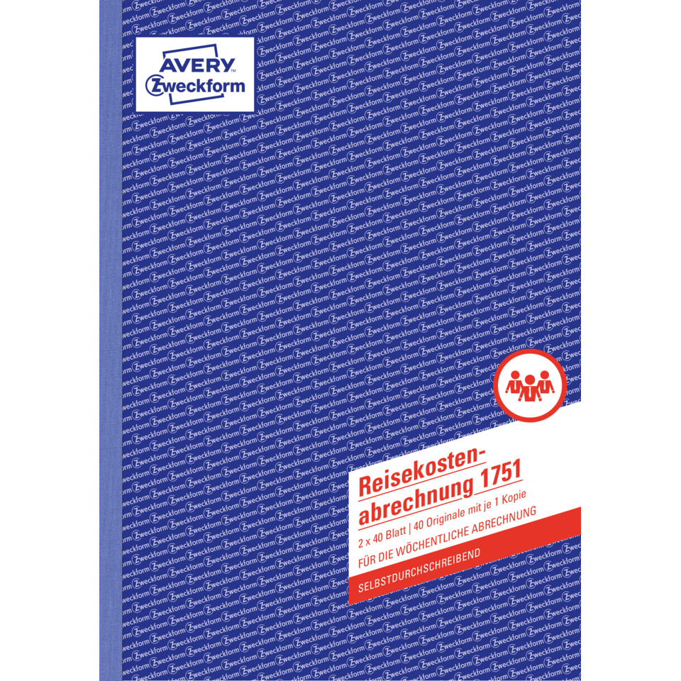 1751 Reisekostenabrechnung - A4, 2x40 Blatt, SD, für wöchentliche Abrechnung