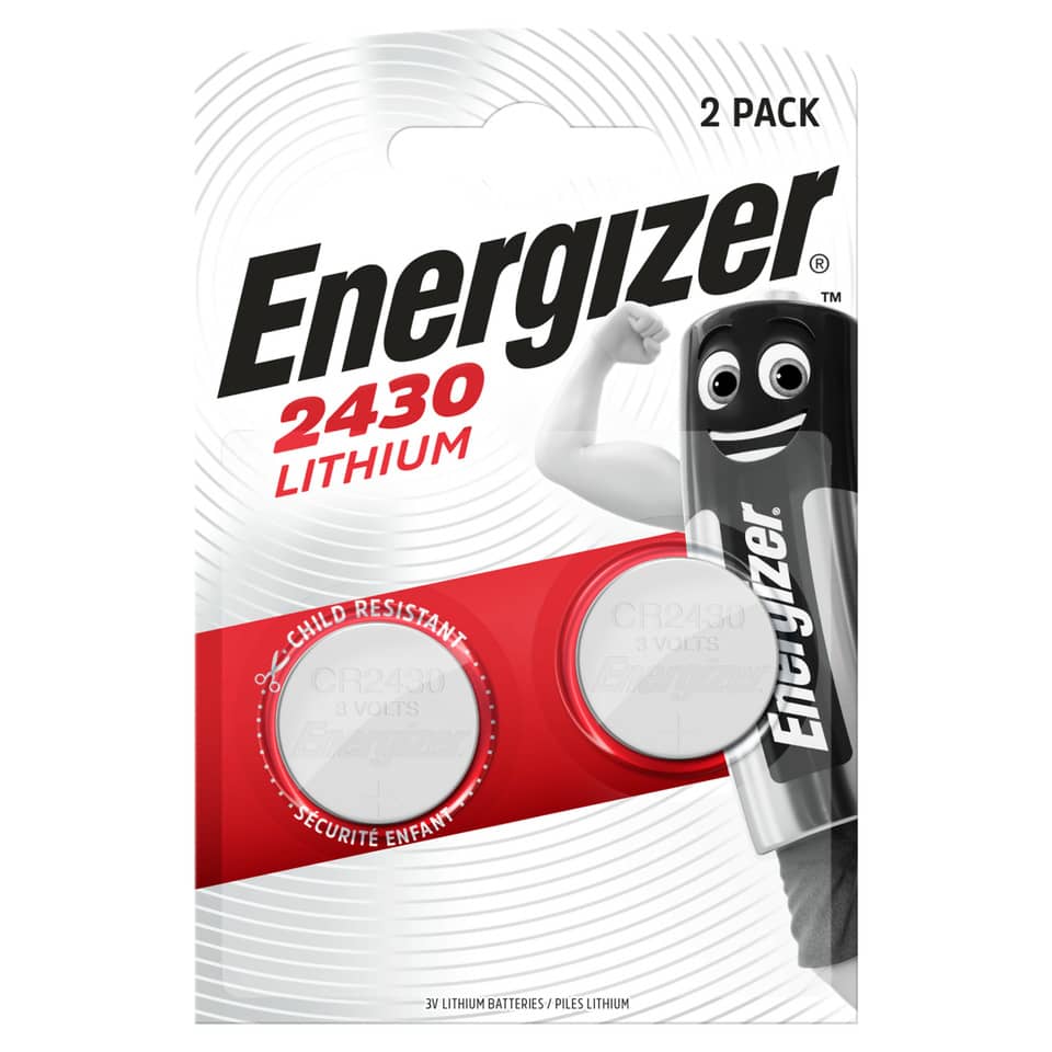 Knopfzellen-Batterie Lithium CR2430, 2 Stück