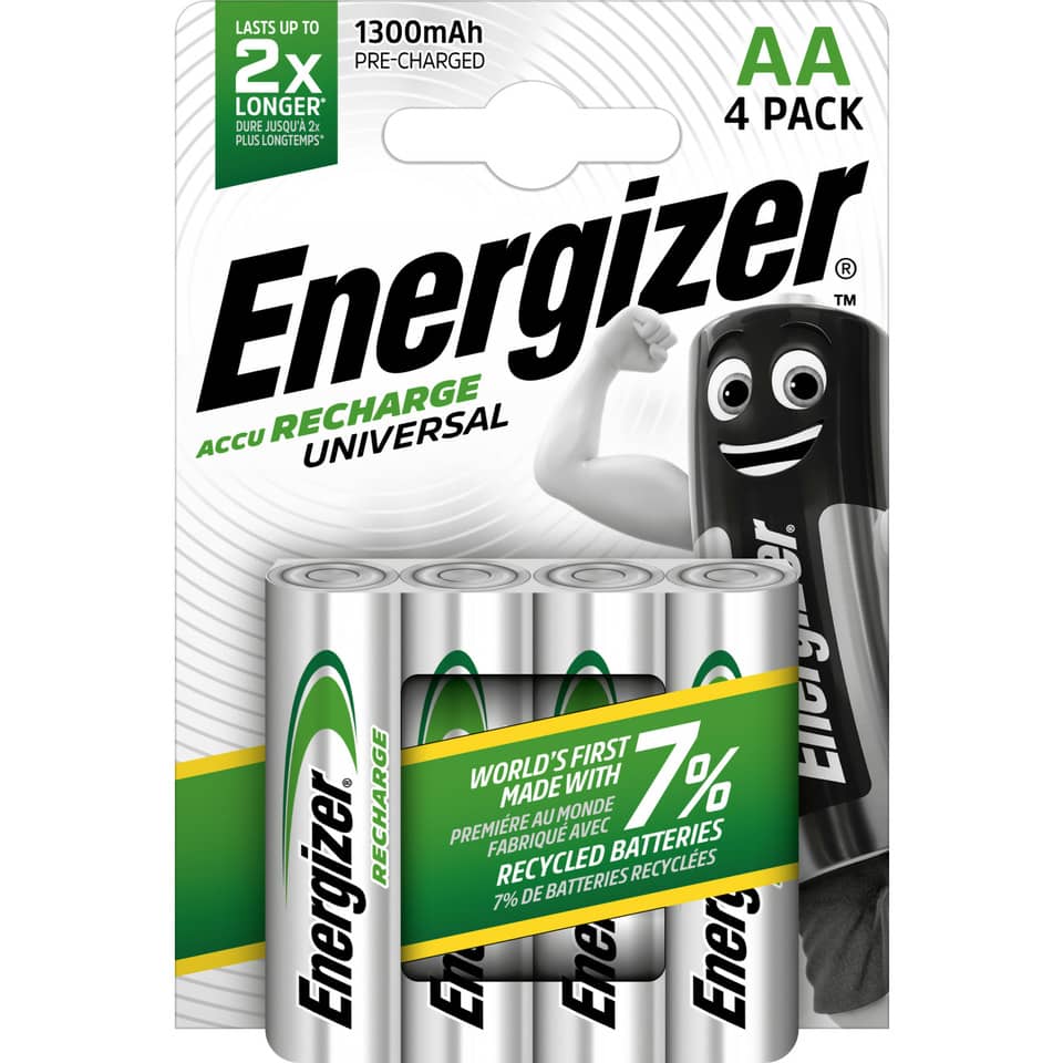 Batterie Akku Universal, HR06/AA/Mignon, NiMH 1300mAh, 4 Stück