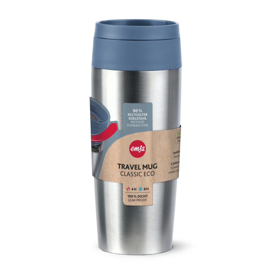 Travel Mug Isolierbecher Classic - 0,36 l, edelstahl/blau