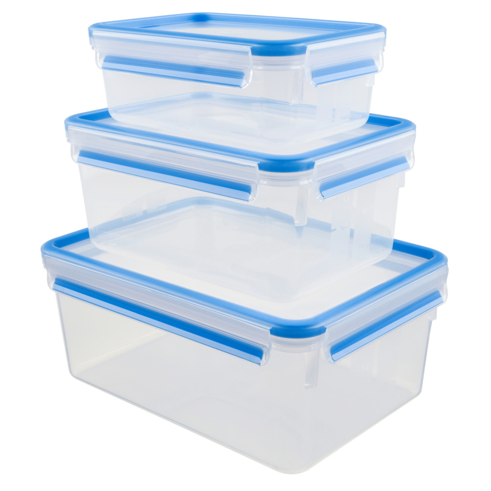 Aufbewahrungsbox Clip&Close - 3-teilig, 7 Liter, blau