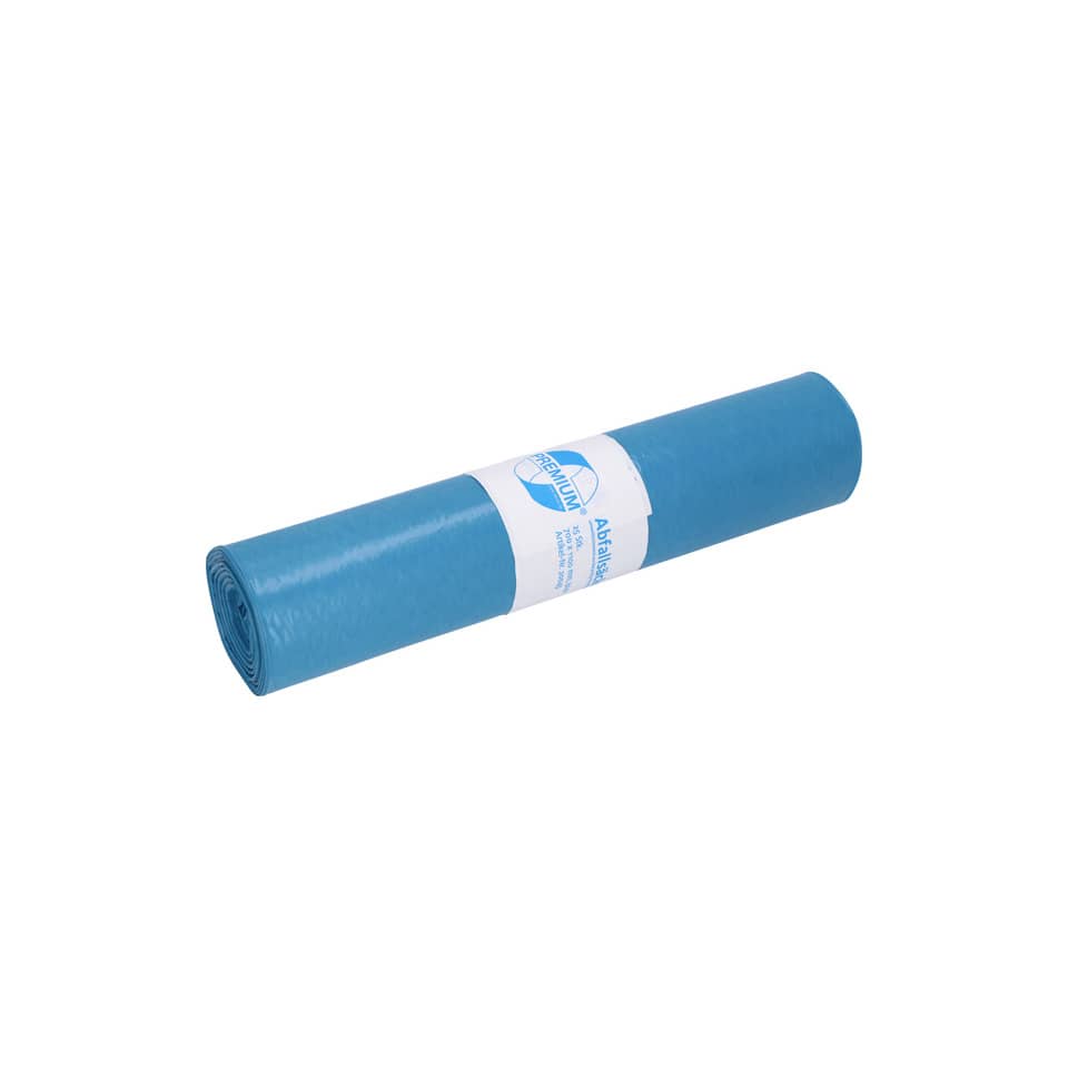 Müllsack Recycling - 120 Liter, blau, 25 Stück, Recycling-LDPE