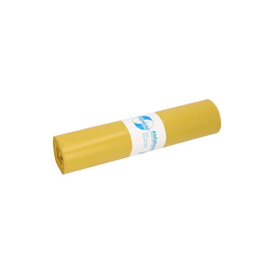 Müllsack Recycling - 120 Liter, gelb, 25 Stück, Recycling-LDPE