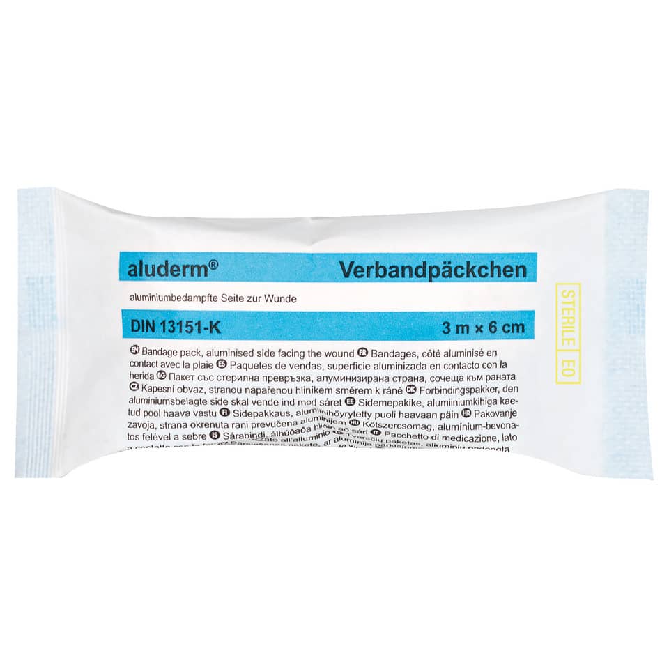 aluderm® Verbandpäckchen DIN 13151-K - klein, 3m x 6cm