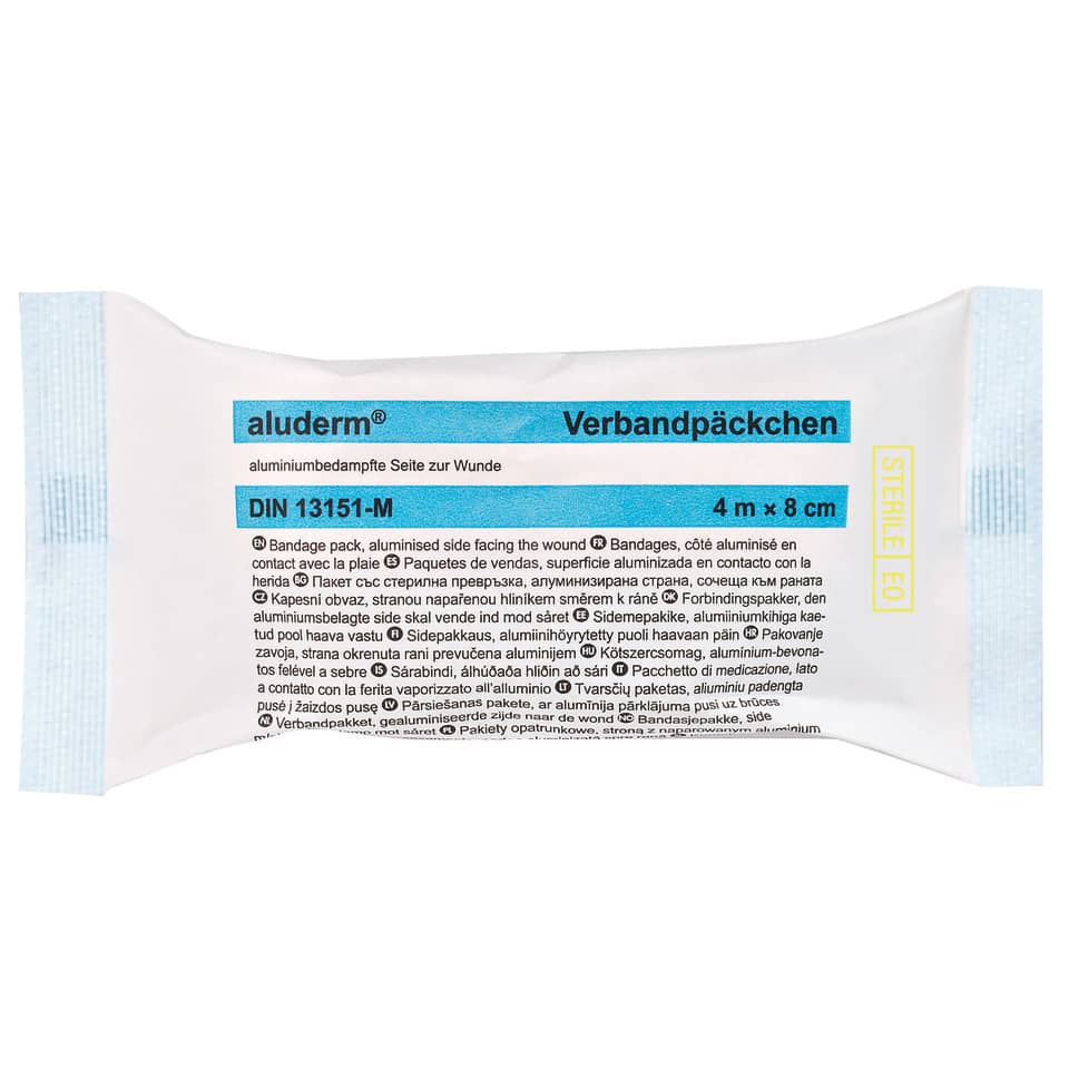 aluderm® Verbandpäckchen DIN 13151-M - mittel, 4m x 8cm
