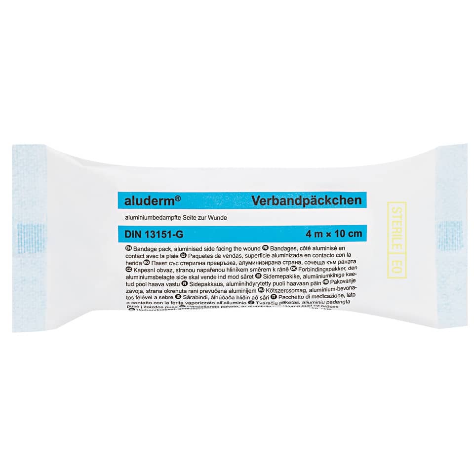 aluderm® Verbandpäckchen DIN 13151-G - groß, 4m x 10cm