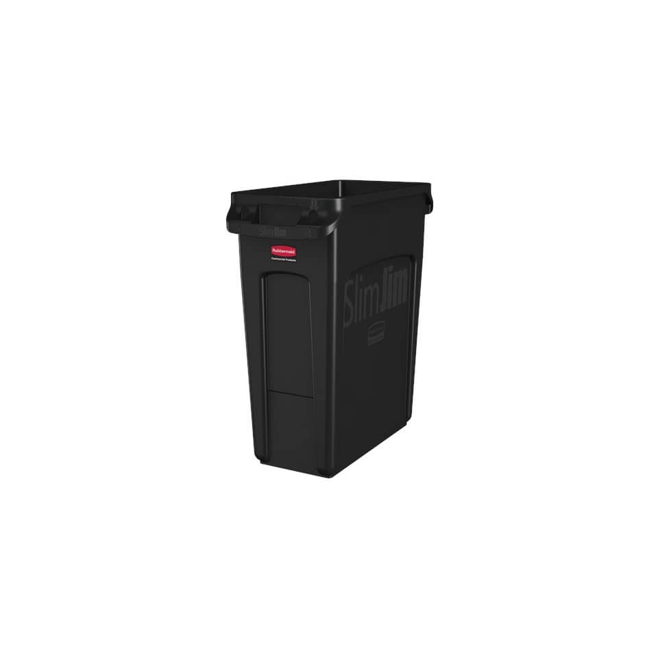 Slim Jim® Abfallbehälter mit Luftkanälen - 60 L, schwarz