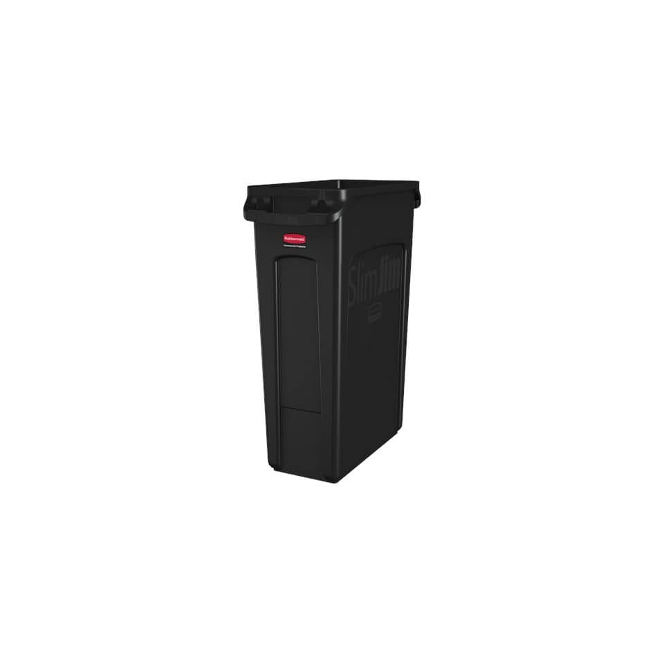 Slim Jim® Abfallbehälter mit Luftkanälen - 87 L, schwarz