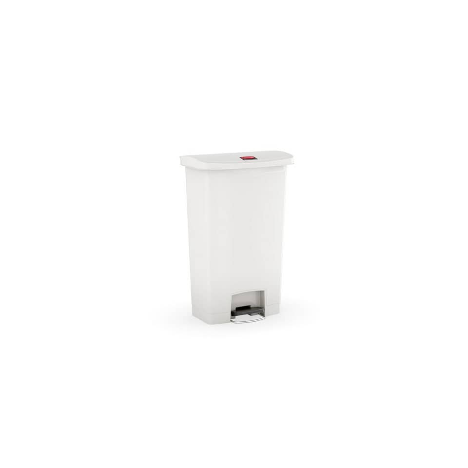 Slim Jim® Step-On-Tretabfallbehälter - 90 L, weiß